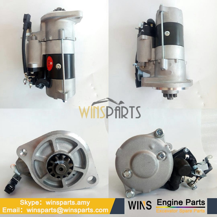 VH281002894A Kobelco SK200-8 HINO Engine J05E STARTER MOTOR ASSY 24V-50A New Holland SK210D-8 SK215SR SK235SRLC-2 Excavator Spare Parts