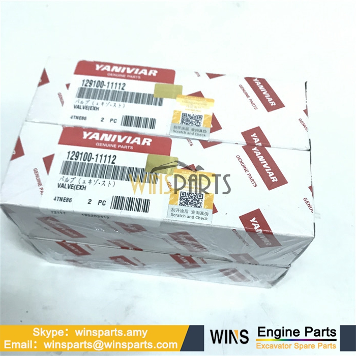 YM129100-11112 YANMAR 3D88E 4D88-6 VALVE EXHAUST