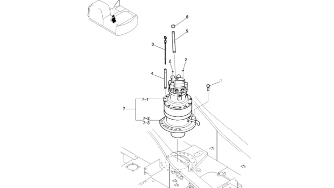 074-01-1 MOTOR INSTAL, SWING-SK200-8 Kobelco Excavator Parts Number Electronic Catalog EPC Manuals