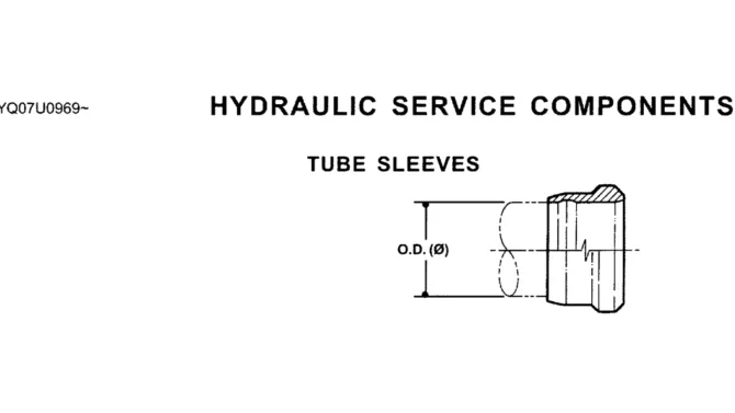 00-002 HYDRAULIC SERVICE COMPONENTS--TUBE SLEEVES-SK200-6E SK210LC-6E SK200-6ES SK200LC-6E Kobelco Excavator Parts Number Electronic Catalog EPC Manuals