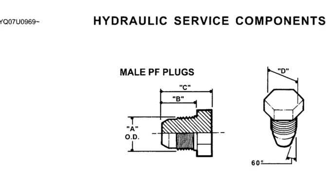 00-005 HYDRAULIC SERVICE COMPONENTS--MALE PF PLUGS-SK200-6E SK210LC-6E SK200-6ES SK200LC-6E Kobelco Excavator Parts Number Electronic Catalog EPC Manuals