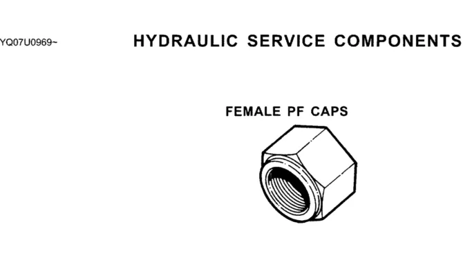 00-006 HYDRAULIC SERVICE COMPONENTS--FEMALE PF CAPS-SK200-6E SK210LC-6E SK200-6ES SK200LC-6E Kobelco Excavator Parts Number Electronic Catalog EPC Manuals
