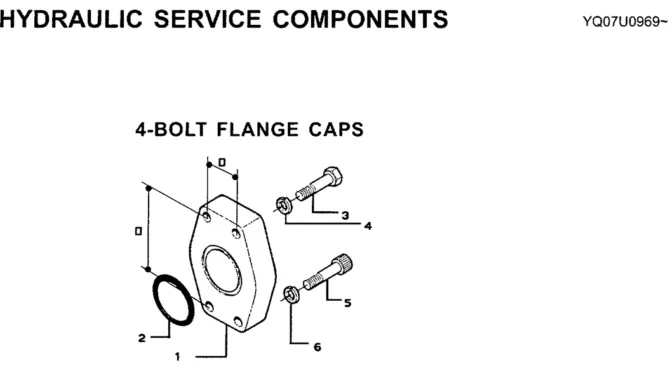 00-007 HYDRAULIC SERVICE COMPONENTS--4-BOLT FLANGE CAPS-SK200-6E SK210LC-6E SK200-6ES SK200LC-6E Kobelco Excavator Parts Number Electronic Catalog EPC Manuals