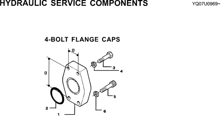 00-007 HYDRAULIC SERVICE COMPONENTS--4-BOLT FLANGE CAPS-SK200-6E SK210LC-6E SK200-6ES SK200LC-6E Kobelco Excavator Parts Number Electronic Catalog EPC Manuals