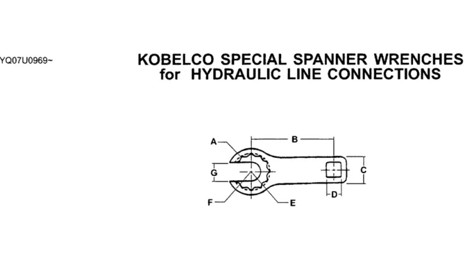 00-010 KOBELCO SPECIAL SPANNER WRENCHES FOR HYDRAULIC LINE CONNECTIONS-SK200-6E SK210LC-6E SK200-6ES SK200LC-6E Kobelco Excavator Parts Number Electronic Catalog EPC Manuals