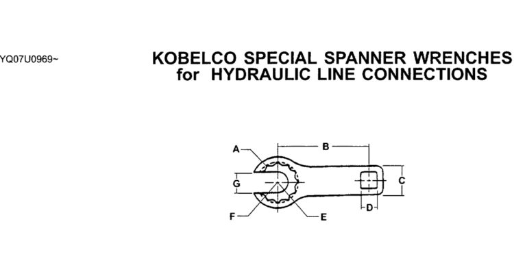 00-010 KOBELCO SPECIAL SPANNER WRENCHES FOR HYDRAULIC LINE CONNECTIONS-SK200-6E SK210LC-6E SK200-6ES SK200LC-6E Kobelco Excavator Parts Number Electronic Catalog EPC Manuals