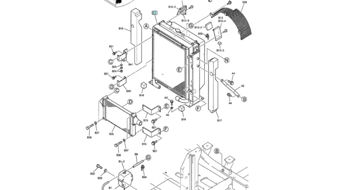 01-007(01) RADIATOR INSTALLATION-SK200-6E SK210LC-6E SK200-6ES SK200LC-6E Kobelco Excavator Parts Number Electronic Catalog EPC Manuals