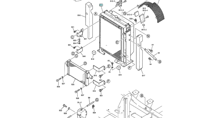 01-007(01) RADIATOR INSTALLATION-SK200-6E SK210LC-6E SK200-6ES SK200LC-6E Kobelco Excavator Parts Number Electronic Catalog EPC Manuals