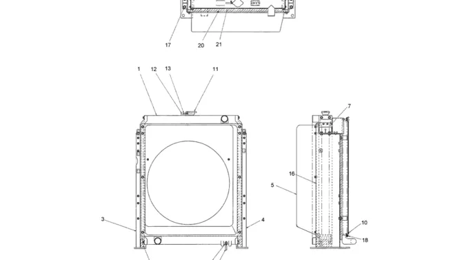 01-008 RADIATOR ASSEMBLY (YN05P00035F1)-SK200-6E SK210LC-6E SK200-6ES SK200LC-6E Kobelco Excavator Parts Number Electronic Catalog EPC Manuals