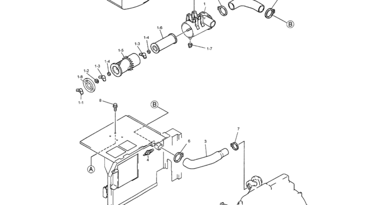 01-009 AIR CLEANER ASSEMBLY (YN11P00015F1)-SK200-6E SK210LC-6E SK200-6ES SK200LC-6E Kobelco Excavator Parts Number Electronic Catalog EPC Manuals