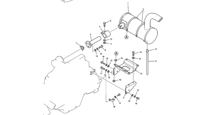 01-010 MUFFLER ASSEMBLY (YN12P00025F1)-SK200-6E SK210LC-6E SK200-6ES SK200LC-6E Kobelco Excavator Parts Number Electronic Catalog EPC Manuals
