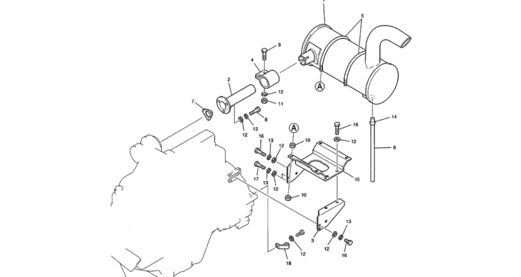 01-010 MUFFLER ASSEMBLY (YN12P00025F1)-SK200-6E SK210LC-6E SK200-6ES SK200LC-6E Kobelco Excavator Parts Number Electronic Catalog EPC Manuals