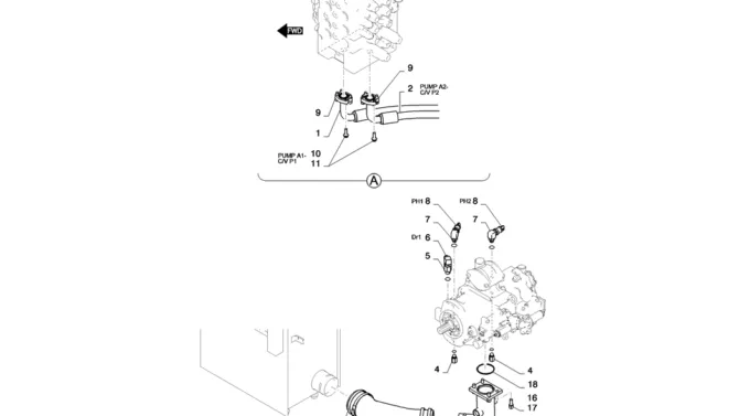 01-020(02) HYDRAULIC LINES, PUMP-2 SK130-8 SK140LC Excavator Parts Number Electronic Catalog EPC Manuals