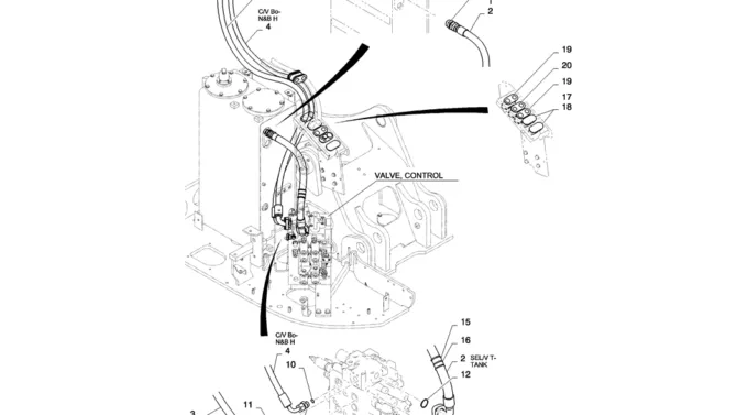 01-022(03) HYDRAULIC LINES, UPPER (NIBBLER & BREAKER)-2 SK130-8 SK140LC Excavator Parts Number Electronic Catalog EPC Manuals
