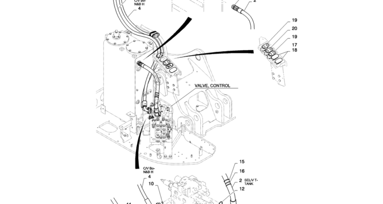 01-022(03) HYDRAULIC LINES, UPPER (NIBBLER & BREAKER)-2 SK130-8 SK140LC Excavator Parts Number Electronic Catalog EPC Manuals