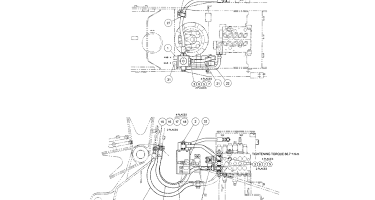 01-023(01) UPPER HYDRAULIC LINES (NIBBLER AND BREAKER)-SK200-6E SK210LC-6E SK200-6ES SK200LC-6E Kobelco Excavator Parts Number Electronic Catalog EPC Manuals