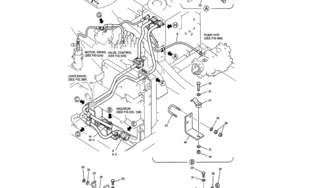 01-024(01) UPPER HYDRAULIC LINES (RETURN)-SK200-6E SK210LC-6E SK200-6ES SK200LC-6E Kobelco Excavator Parts Number Electronic Catalog EPC Manuals