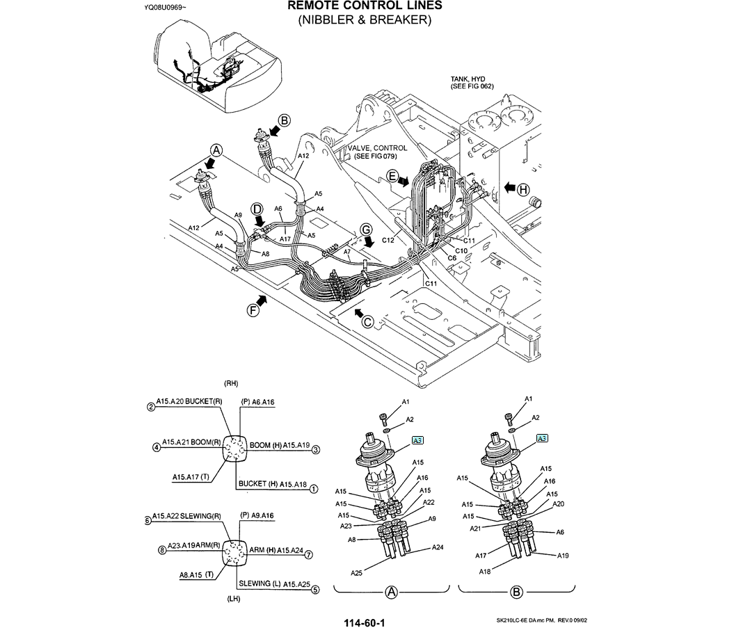 01-029(01) REMOTE CONTROL LINES (NIBBLER AND BREAKER)-SK200-6E SK210LC-6E SK200-6ES SK200LC-6E Kobelco Excavator Parts Number Electronic Catalog EPC Manuals