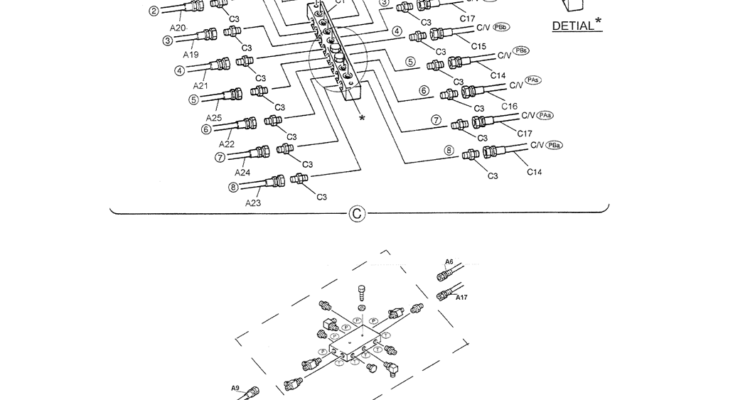 01-029(02) REMOTE CONTROL LINES (NIBBLER AND BREAKER)-SK200-6E SK210LC-6E SK200-6ES SK200LC-6E Kobelco Excavator Parts Number Electronic Catalog EPC Manuals