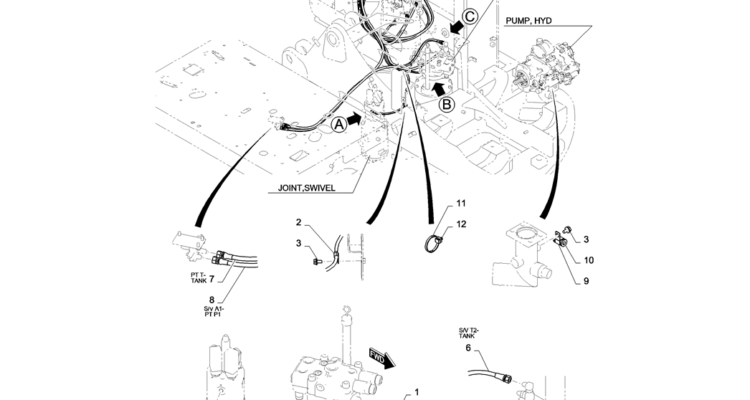 01-030(01) CONTROL LINES, VALVE-2 SK130-8 SK140LC Excavator Parts Number Electronic Catalog EPC Manuals