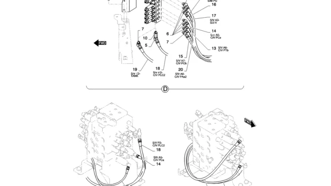 01-030(02) CONTROL LINES, VALVE-2 SK130-8 SK140LC Excavator Parts Number Electronic Catalog EPC Manuals