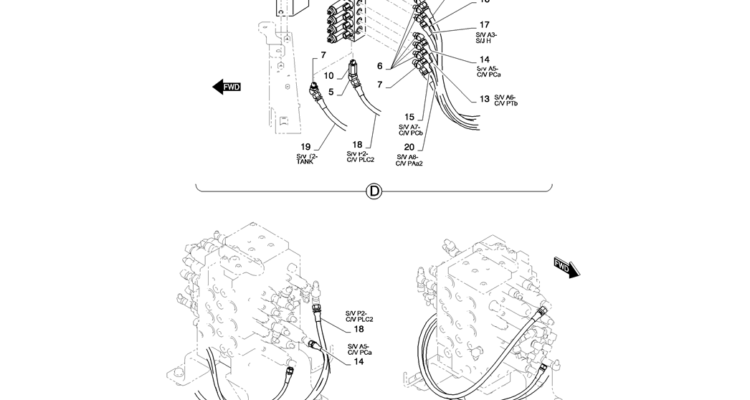 01-030(02) CONTROL LINES, VALVE-2 SK130-8 SK140LC Excavator Parts Number Electronic Catalog EPC Manuals