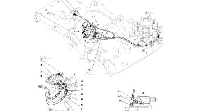 01-030(03) CONTROL LINES, VALVE-2 SK130-8 SK140LC Excavator Parts Number Electronic Catalog EPC Manuals