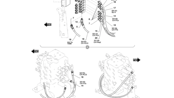 01-031(02) CONTROL LINES, VALVE (NIBBLER & BREAKER)-2 SK130-8 SK140LC Excavator Parts Number Electronic Catalog EPC Manuals