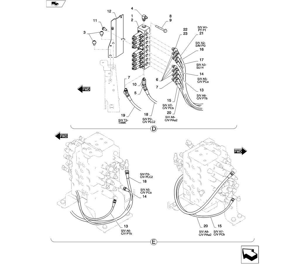 01-031(02) CONTROL LINES, VALVE (NIBBLER & BREAKER)-2 SK130-8 SK140LC ...