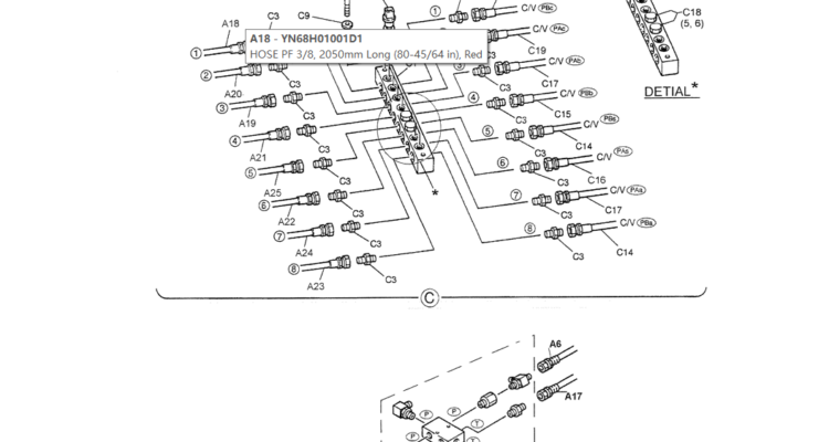 01-031(02) REMOTE CONTROL LINES (BOOM AND ARM SAFETY)-SK200-6E SK210LC-6E SK200-6ES SK200LC-6E Kobelco Excavator Parts Number Electronic Catalog EPC Manuals