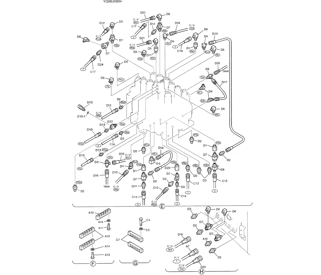 01-031(03) REMOTE CONTROL LINES (BOOM AND ARM SAFETY)-SK200-6E SK210LC-6E SK200-6ES SK200LC-6E Kobelco Excavator Parts Number Electronic Catalog EPC Manuals