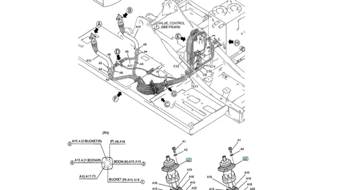 01-032(01) REMOTE CONTROL LINES (BOOM AND ARM SAFETY - N AND B)-SK200-6E SK210LC-6E SK200-6ES SK200LC-6E Kobelco Excavator Parts Number Electronic Catalog EPC Manuals