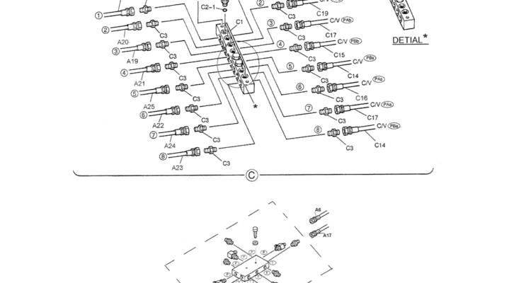 01-032(02) REMOTE CONTROL LINES (BOOM AND ARM SAFETY - N AND B)-SK200-6E SK210LC-6E SK200-6ES SK200LC-6E Kobelco Excavator Parts Number Electronic Catalog EPC Manuals