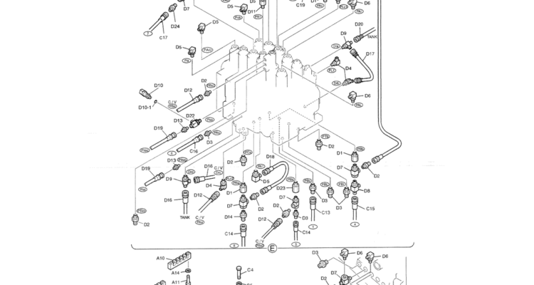 01-032(03) REMOTE CONTROL LINES (BOOM AND ARM SAFETY - N AND B)-SK200-6E SK210LC-6E SK200-6ES SK200LC-6E Kobelco Excavator Parts Number Electronic Catalog EPC Manuals