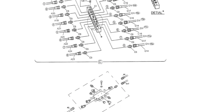 01-033(02) REMOTE CONTROL LINES (BOOM AND ARM SAFETY - BREAKER)-SK200-6E SK210LC-6E SK200-6ES SK200LC-6E Kobelco Excavator Parts Number Electronic Catalog EPC Manuals