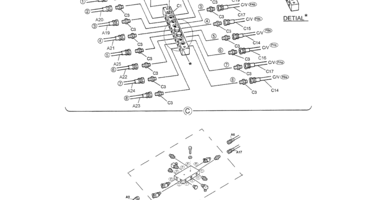 01-033(02) REMOTE CONTROL LINES (BOOM AND ARM SAFETY - BREAKER)-SK200-6E SK210LC-6E SK200-6ES SK200LC-6E Kobelco Excavator Parts Number Electronic Catalog EPC Manuals