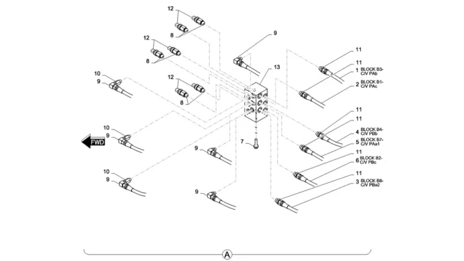 01-041(02) CONTROL LINES, BLOCK-2 SK130-8 SK140LC Excavator Parts Number Electronic Catalog EPC Manuals