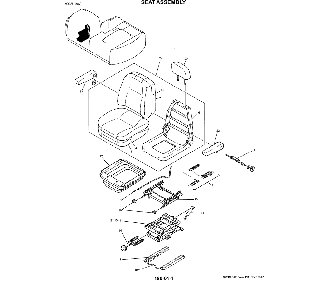 01-045 SEAT ASSEMBLY-SK200-6E SK210LC-6E SK200-6ES SK200LC-6E Kobelco Excavator Parts Number Electronic Catalog EPC Manuals