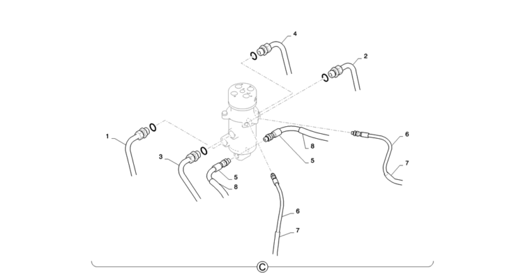 02-012(02) HYDRAULIC LINES, LOW-2 SK130-8 SK140LC Excavator Parts Number Electronic Catalog EPC Manuals