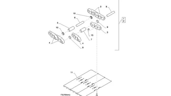 02-017(00) SHOE ASSEMBLY 700 MM-2 SK130-8 SK140LC Excavator Parts Number Electronic Catalog EPC Manuals