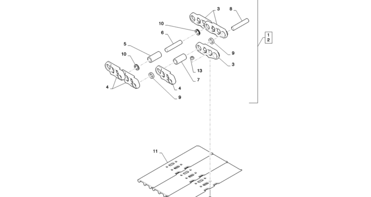02-017(00) SHOE ASSEMBLY 700 MM-2 SK130-8 SK140LC Excavator Parts Number Electronic Catalog EPC Manuals