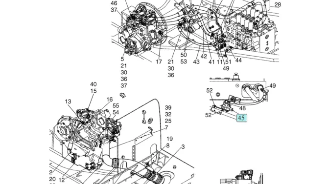 02-19(00) HYDRAULIC LINES, PUMP (LS30H00045F1)-SK460-8 SK485-8 Kobelco Excavator Parts Number Electronic Catalog EPC Manuals