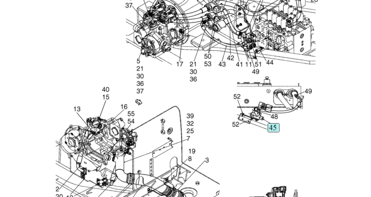 02-19(00) HYDRAULIC LINES, PUMP (LS30H00045F1)-SK460-8 SK485-8 Kobelco Excavator Parts Number Electronic Catalog EPC Manuals