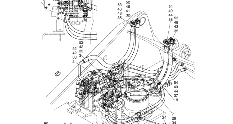 02-20-00(02) HYDRAULIC LINES UPPER (STANDARD) (LS03H00077F1), PAGE 2 OF 3-SK460-8 SK485-8 Kobelco Excavator Parts Number Electronic Catalog EPC Manuals