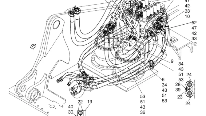 02-20-00(03) HYDRAULIC LINES UPPER (STANDARD) (LS03H00077F1), PAGE 3 OF 3-SK460-8 SK485-8 Kobelco Excavator Parts Number Electronic Catalog EPC Manuals