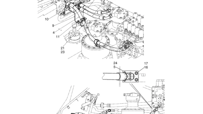 02-21-00(00) HYDRAULIC LINES UPPER (STANDARD + NIBBLER & BREAKER) (LS03H00076F1)-SK460-8 SK485-8 Kobelco Excavator Parts Number Electronic Catalog EPC Manuals