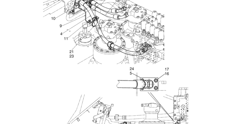 02-21-00(00) HYDRAULIC LINES UPPER (STANDARD + NIBBLER & BREAKER) (LS03H00076F1)-SK460-8 SK485-8 Kobelco Excavator Parts Number Electronic Catalog EPC Manuals