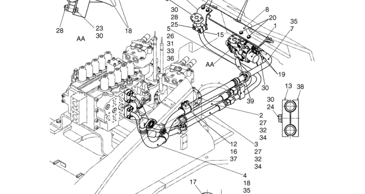 02-22-00(03) HYDRAULIC LINES, UPPER (BASE + NIBBLER & BREAKER) (LS03H00078F1)-SK460-8 SK485-8 Kobelco Excavator Parts Number Electronic Catalog EPC Manuals