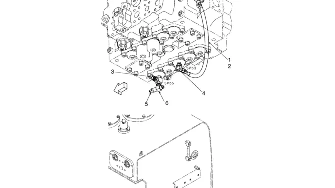 02-24-02(01) CONTROL LINES, MAIN (BOOM & ARM HOLDING VALVES) (LS06H00067F1)-SK460-8 SK485-8 Kobelco Excavator Parts Number Electronic Catalog EPC Manuals