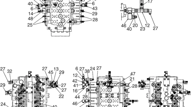 02-24-02(02) CONTROL LINES, MAIN (BOOM & ARM HOLDING VALVES) (LS06H00067F1)-SK460-8 SK485-8 Kobelco Excavator Parts Number Electronic Catalog EPC Manuals